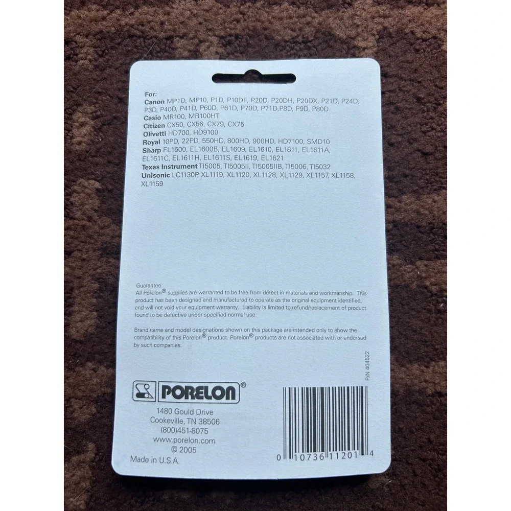 Porelon PR12‎ Ink Roll Purple Calculator Replacement Roller 11201 Canon Sharp TI